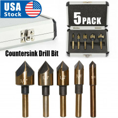 5pcs HSS Industrial Cobalt Countersink Drill Bit Set Counter Sink Chamfer Angle