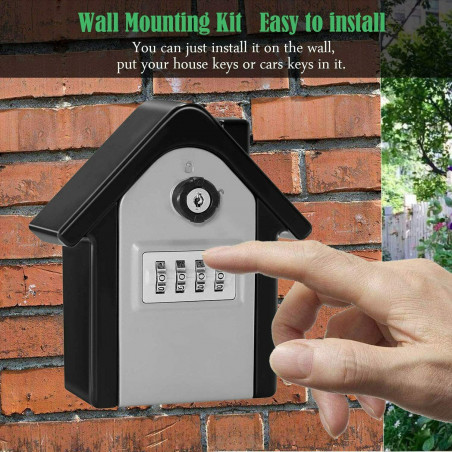 Durable Key Lock Box Wall Mount Safe Security Storage Case Organizer