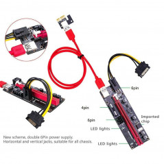 50PACK VER009S PCI-E Riser Card PCIe 1x to 16x USB3.0 Data Cable Bitcoin Mining