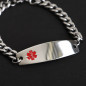 Personalized Medical alert bracelet Free Engraving with red emblem for women/men