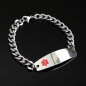 Personalized Medical alert bracelet Free Engraving with red emblem for women/men