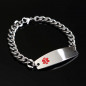 Personalized Medical alert bracelet Free Engraving with red emblem for women/men