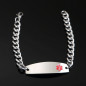 Personalized Medical alert bracelet Free Engraving with red emblem for women/men