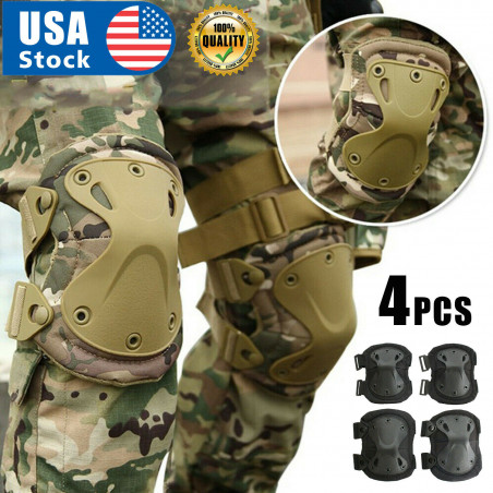 Tactical Military Army Elbow & Knee Pads Airsoft Paintball Sports Protection