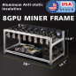 8 GPU Stackable Open Air Mining Case Computer Frame Rig Ethereum ETH Bracket