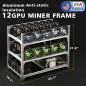 12 GPU Stackable Open Air Mining Case Computer Frame Rig Ethereum ETH Bracket