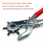 9" Leather Hole Punch Heavy Duty Hand Pliers Belt Holes 6 Sized Puncher Tool New