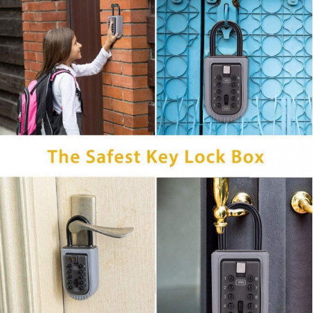 Portable Key Safe Box Lock 10 Digits Security Zinc Padlock Hide Keys Hang Door