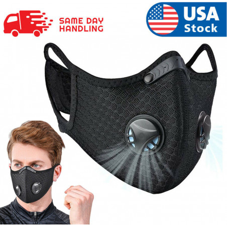 Activated Carbon Air Purifying Face Mask Cycling Reusable Filter Haze Valve