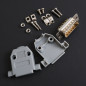 DB15 15-Pin Male Solder Cup Connector Plastic Hood Shell & Hardware DB-15