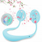 Portable USB Rechargeable Neckband Sport Fan Lazy Neck Hanging Dual Cooling Fan