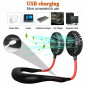 Portable USB Rechargeable Neckband Sport Fan Lazy Neck Hanging Dual Cooling Fan