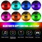 4x 12 LED RGB Car Interior Atmosphere Light Strip Phone Bluetooth APP Control