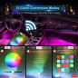 4x 12 LED RGB Car Interior Atmosphere Light Strip Phone Bluetooth APP Control