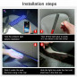 4x 12 LED RGB Car Interior Atmosphere Light Strip Phone Bluetooth APP Control