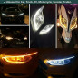 2 x 60CM LED DRL Light Amber Sequential Flexible Turn Signal Strip for Headlight