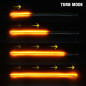 2 x 60CM LED DRL Light Amber Sequential Flexible Turn Signal Strip for Headlight