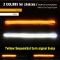 2 x 60CM LED DRL Light Amber Sequential Flexible Turn Signal Strip for Headlight