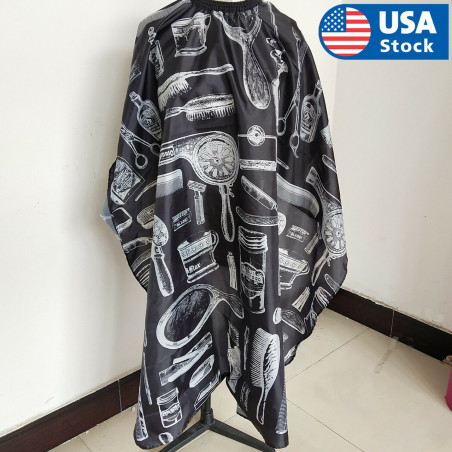 Black Hairdressing Cape Hair-Cut Salon Barber Cloth Wrap Protect Gown Apron