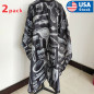 2X Black Hairdressing Cape Hair-Cut Salon Barber Cloth Wrap Protect Gown Apron