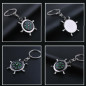 3PCS COMPASS Metal chrome Rudder keychain camping hiking outdoors key chain