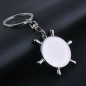 3PCS COMPASS Metal chrome Rudder keychain camping hiking outdoors key chain