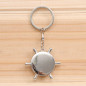 3PCS COMPASS Metal chrome Rudder keychain camping hiking outdoors key chain