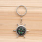 3PCS COMPASS Metal chrome Rudder keychain camping hiking outdoors key chain