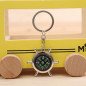 3PCS COMPASS Metal chrome Rudder keychain camping hiking outdoors key chain