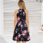 Womens Holiday Sleeveless Ladies Slim Short Maxi Summer Print Beach Mini Dress