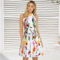 Womens Holiday Sleeveless Ladies Slim Short Maxi Summer Print Beach Mini Dress