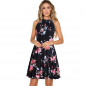 Womens Holiday Sleeveless Ladies Slim Short Maxi Summer Print Beach Mini Dress