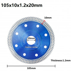 Porcelain Tile Turbo Thin Diamond Dry Cutting Blade Disc Grinder Wheel Saw Blade