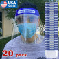 20Pack Safety Full Face Shield Reusable Protection Cover Face Eye Cashier Helmet