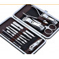 12 Piece Manicure Pedicure Nail Care Set Cutter Cuticle Clippers Kit Case