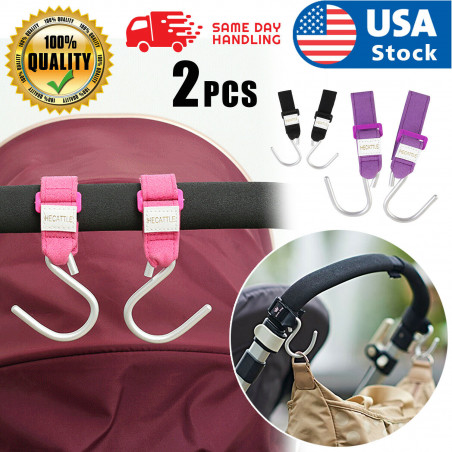 Stroller Hook - 2 Pack of Multi Purpose Hooks - Hanger for Baby Diaper Bags