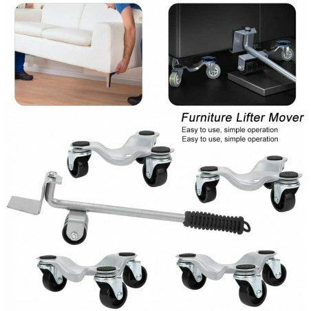 Heavy Duty Furniture Lifter with 4 Triangle Moving Sliders, 880 lbs Load Capacit