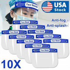 10 PCS Safety Full Face Shield Reusable Washable Protection Cover Face Mask