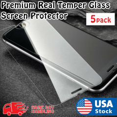 5-PACK Premium Real Screen Protector Temper Glass Film iPhone X 8 7 6 Plus 5 SE