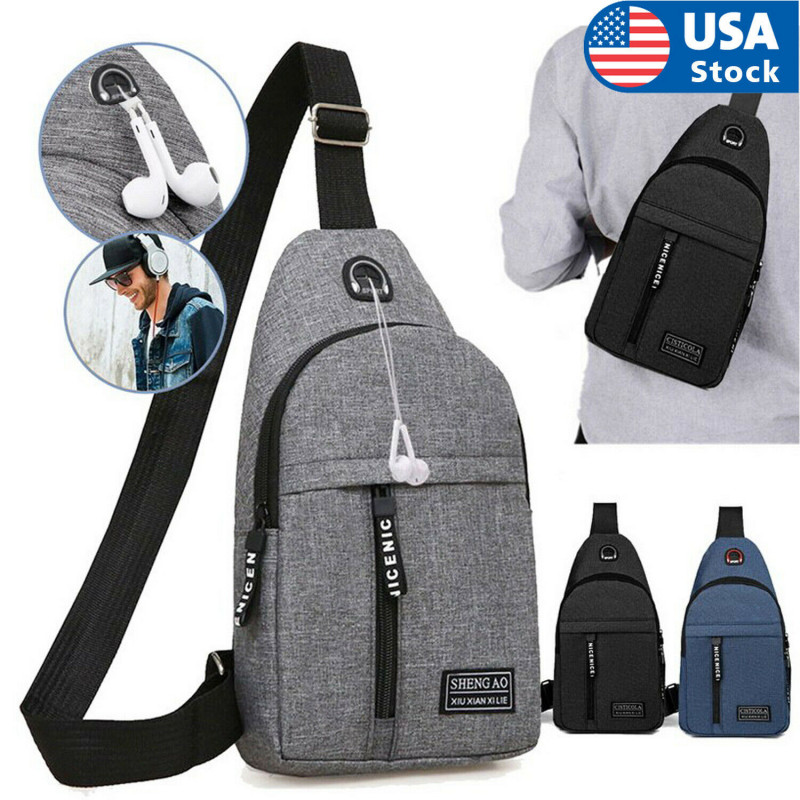 Mens Sling Bag Cross Body Handbag Chest Bag Shoulder Pack Sports Travel Backpack