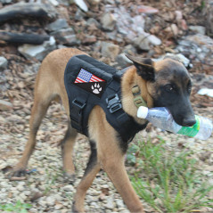 Tactical Dog Vest Harness – Military K9 Dog Training Vest –Working Dog+Flag