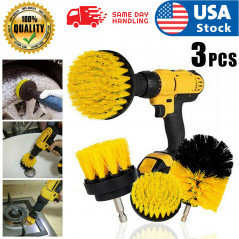 3pcs Electric Drill Brush Power Scrubber Round Cleaning Brush Carpet Glass Car