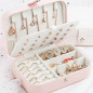 Travel Jewelry Organizer Box with Double Layer for Necklace Earring Rings Storag