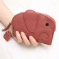 Women's Coin Purse Genuine Leather Pockets Key Ring Mini Elephant Pouch Wallet