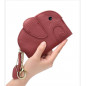 Women's Coin Purse Genuine Leather Pockets Key Ring Mini Elephant Pouch Wallet