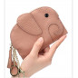 Women's Coin Purse Genuine Leather Pockets Key Ring Mini Elephant Pouch Wallet