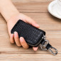 Car Key Holder Cover Key Chain Bag Genuine Leather Remote Fob Zipper Case US