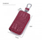 Car Key Holder Cover Key Chain Bag Genuine Leather Remote Fob Zipper Case US