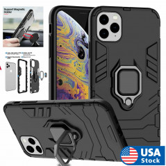 Hybrid Rugged Armor Case For iPhone 11 Pro Max Magnetic Ring Stand Holder Cover