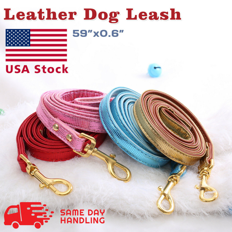PU Leather Dog Leash Walking Dog Pet Lead Soft Leather Strap